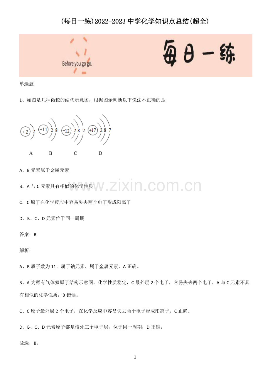 2022-2023中学化学知识点总结.pdf_第1页