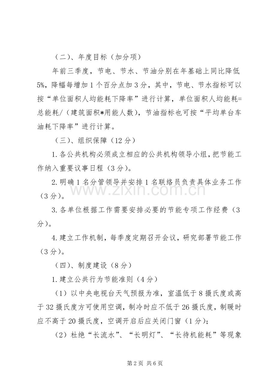 市公共机构节能目标考核实施方案.docx_第2页