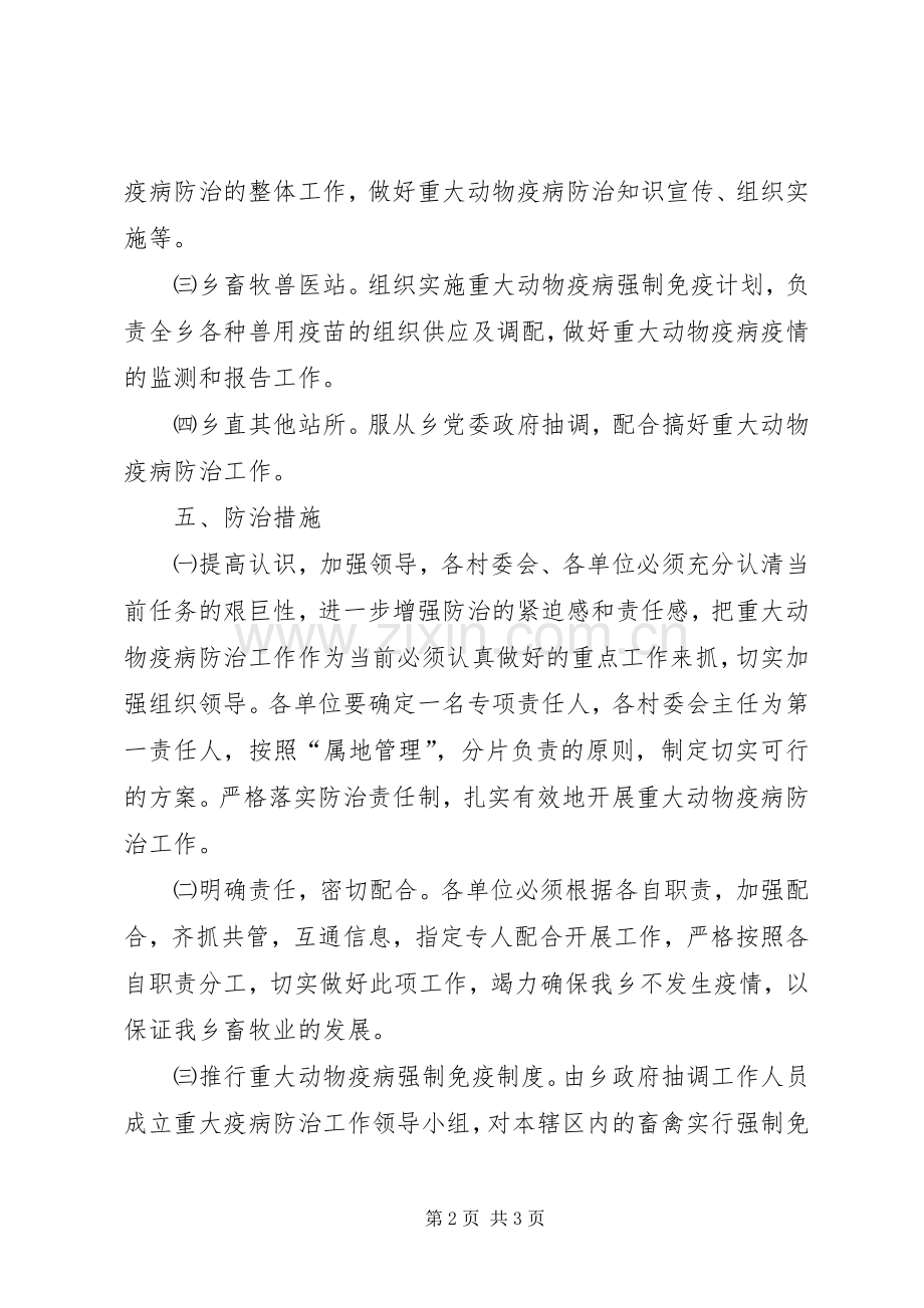 乡镇重大疫病防控工作实施方案 .docx_第2页