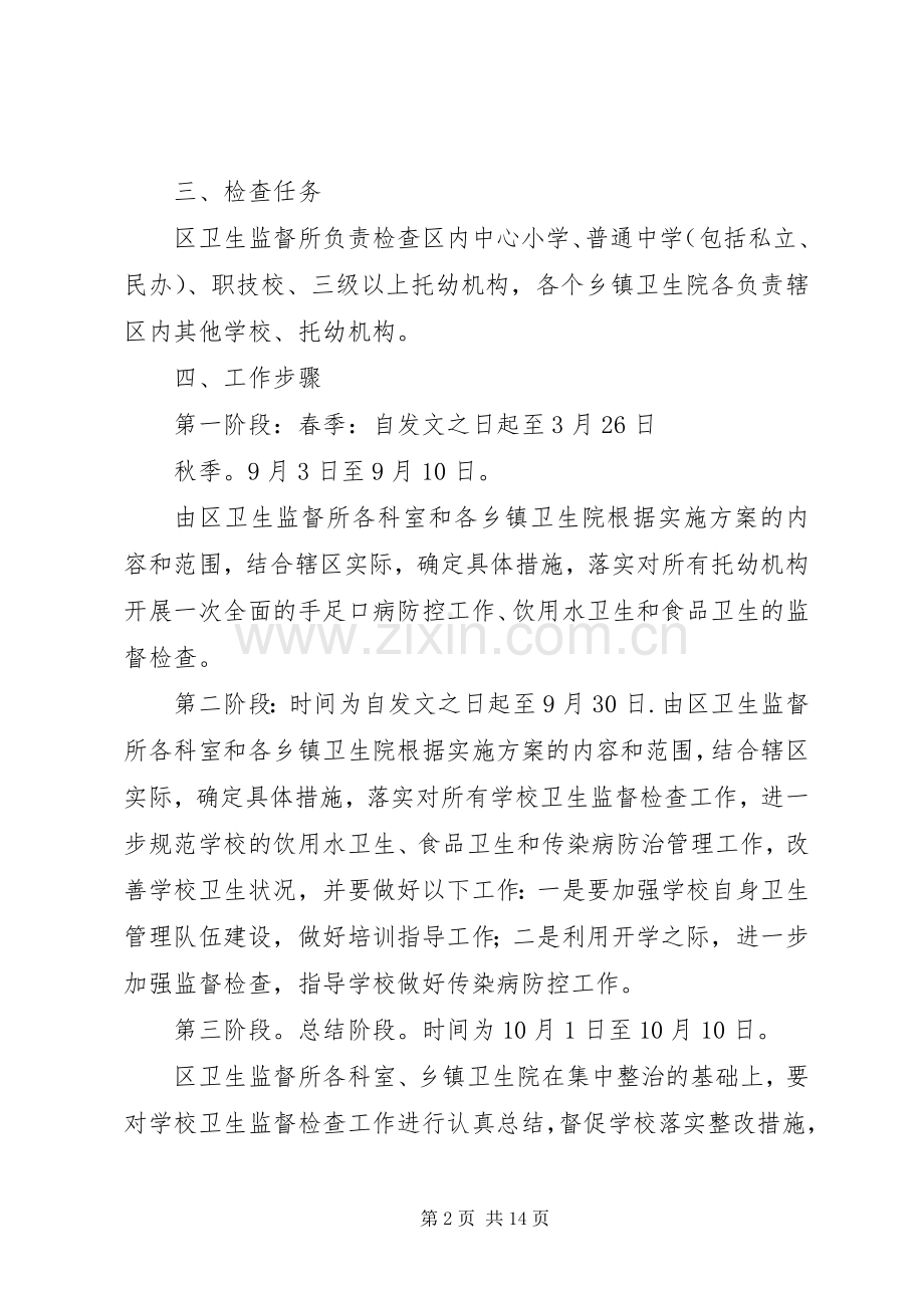 学校卫生监督专项检查工作方案.docx_第2页