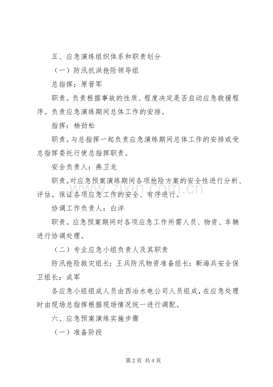 水库应急救援演练实施方案 .docx_第2页