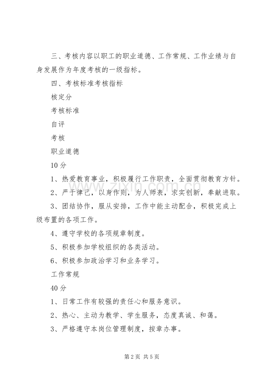 职工工作综合评价考核实施方案.docx_第2页