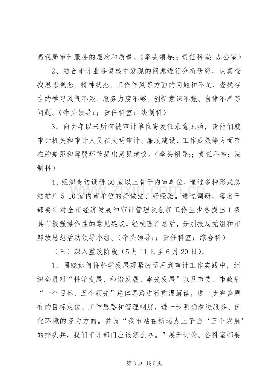 市审计局新一轮解放思想活动的方案 .docx_第3页