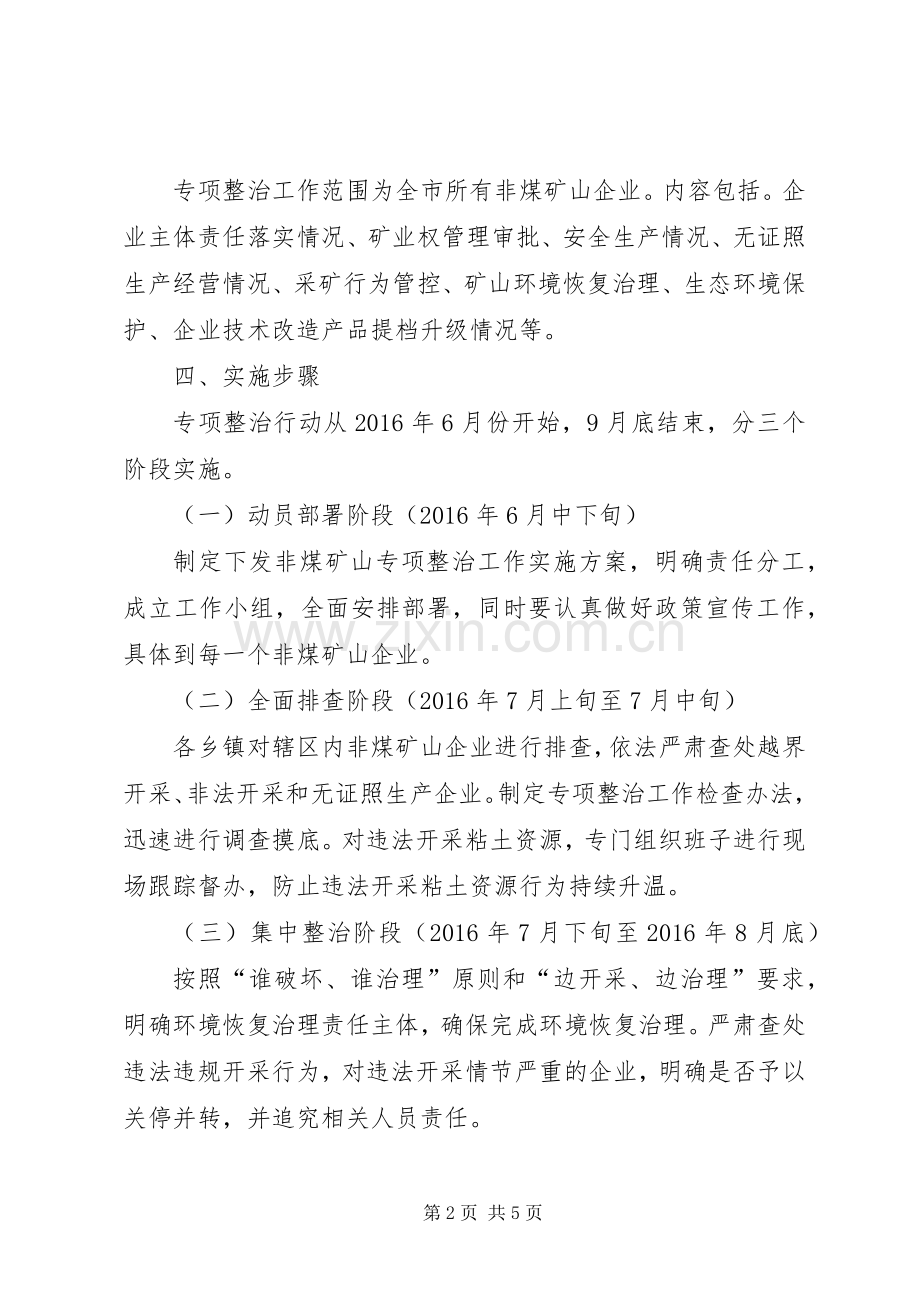 非煤矿山专项整治实施方案.docx_第2页