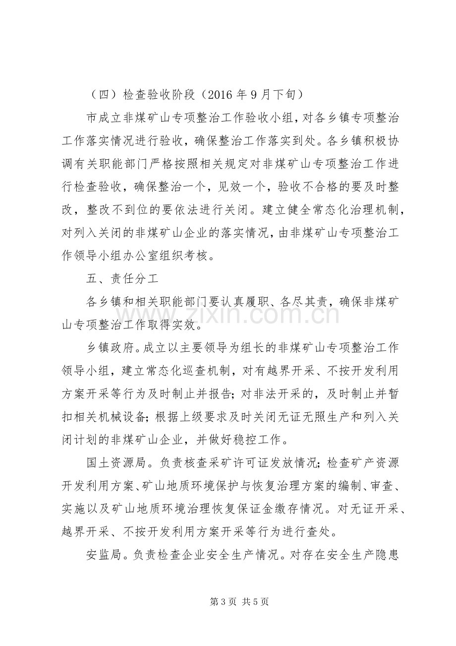 非煤矿山专项整治实施方案.docx_第3页