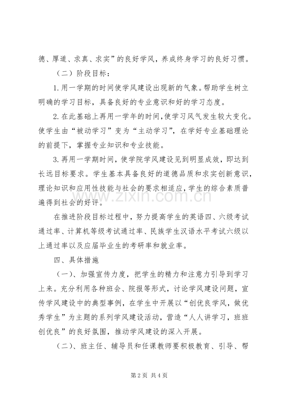 关于加强学院学风建设的方案.docx_第2页