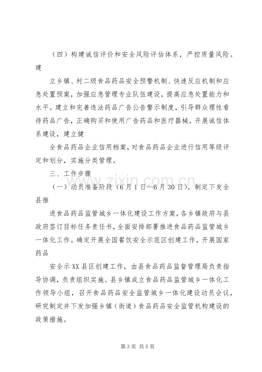 县加快推进食品药品监管城乡一体化建设工作实施方案.docx_第3页