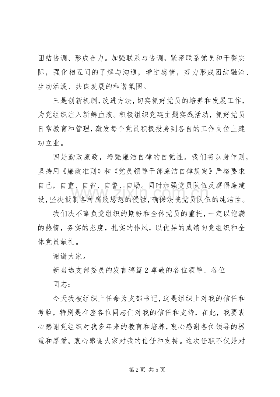 新当选支部委员的发言稿3篇.docx_第2页