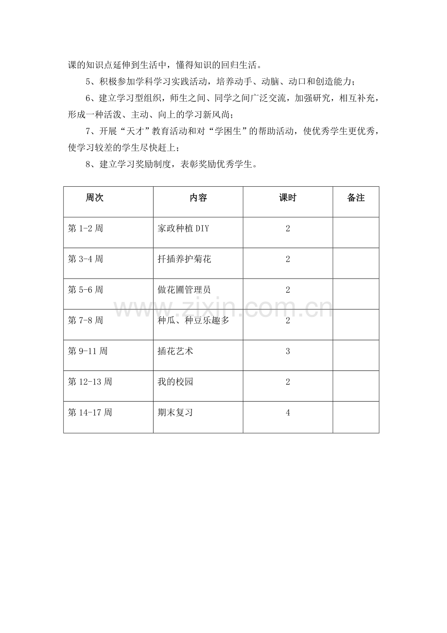 劳动与技术六年级计划.doc_第3页