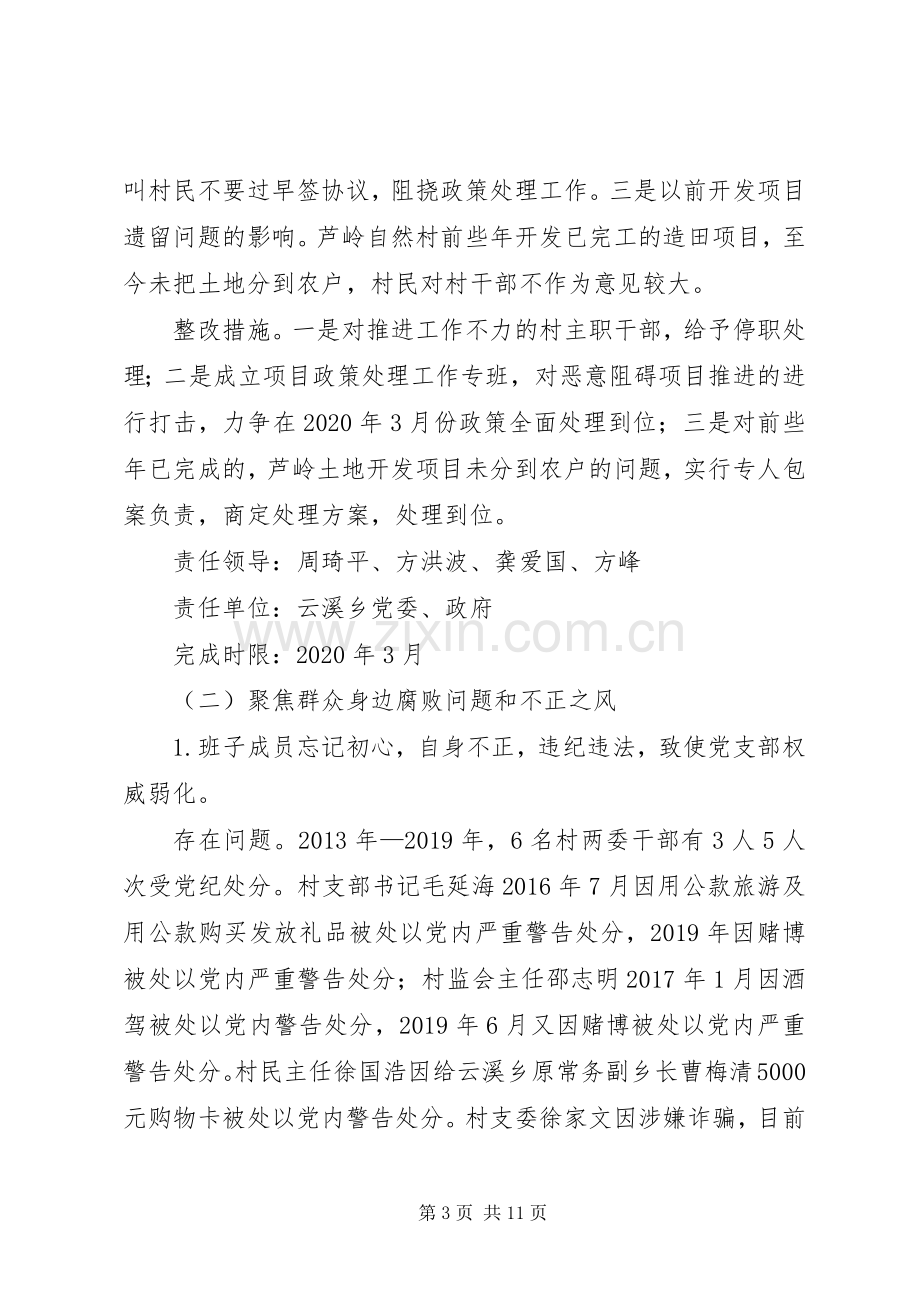 XX年村党支部巡察反馈意见整改实施方案.docx_第3页