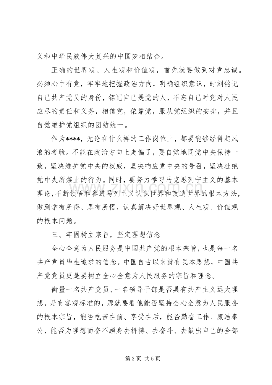 最实讲政治有信念,做“心中有党”的党员讨论发言.docx_第3页