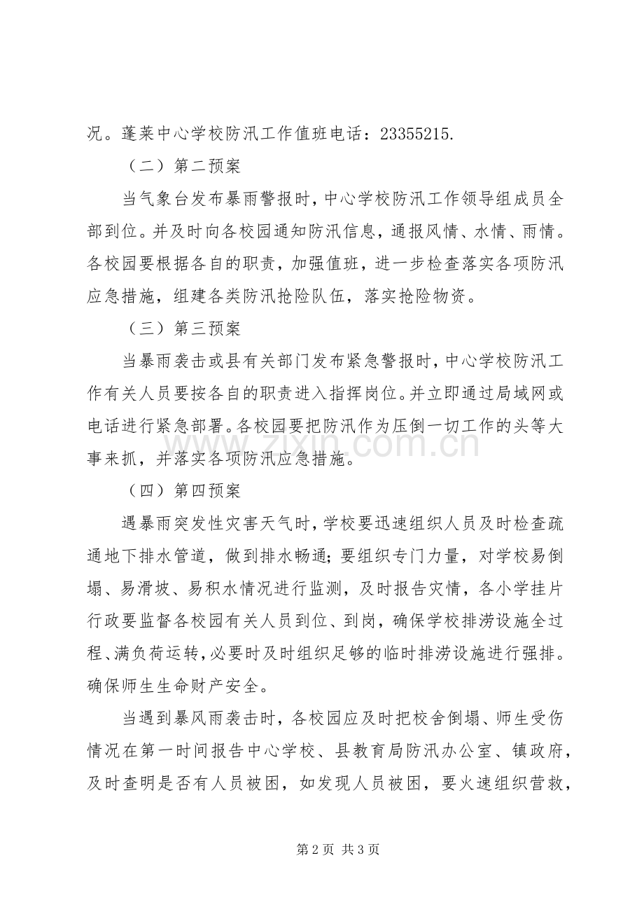 学校“防汛”工作应急处置预案.docx_第2页