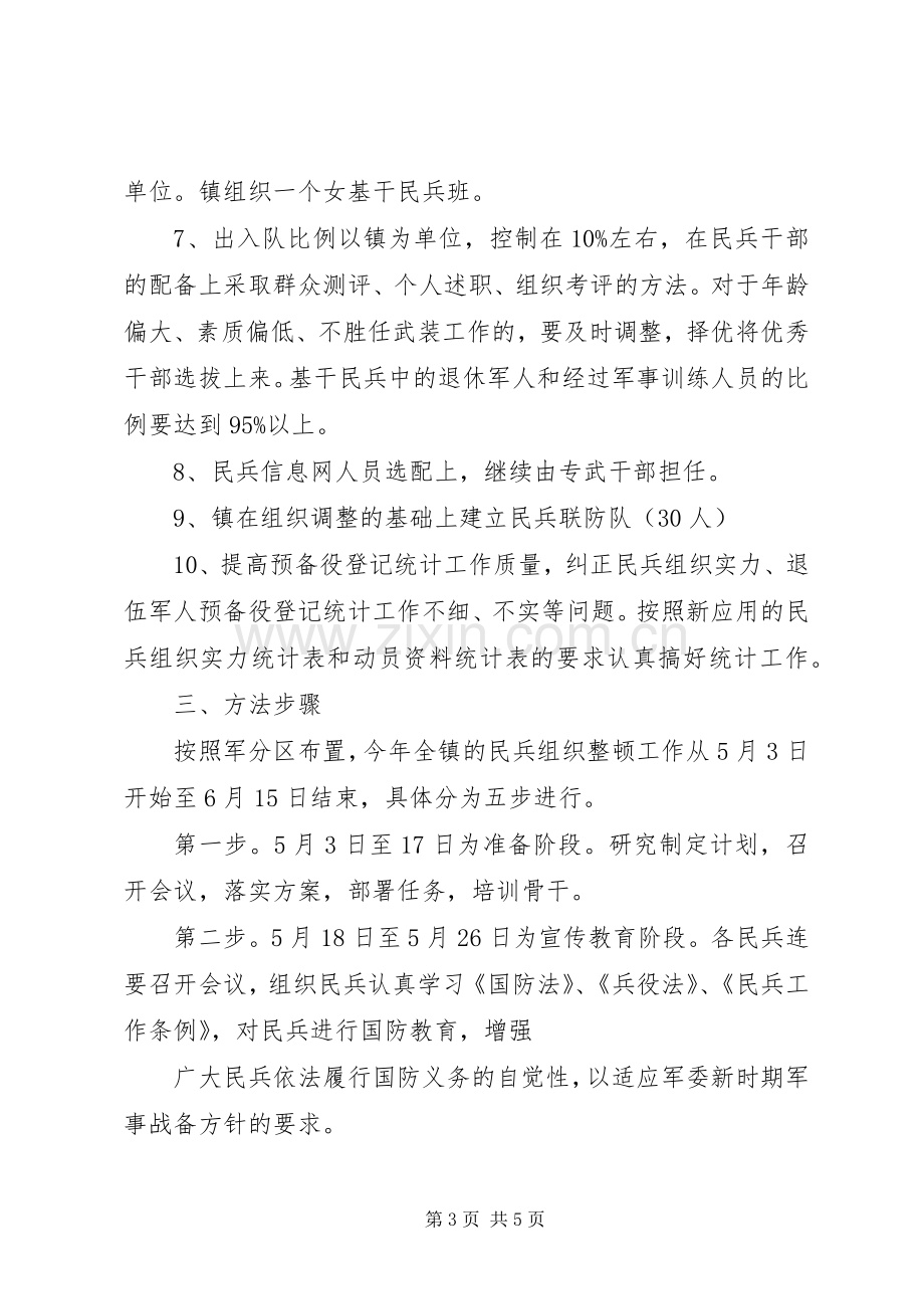 民兵组织武装工作整顿实施方案.docx_第3页