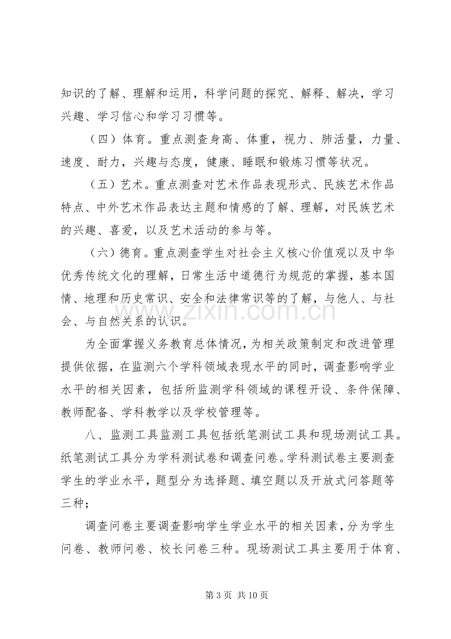 XX年义务教育质量监测实施方案.docx_第3页