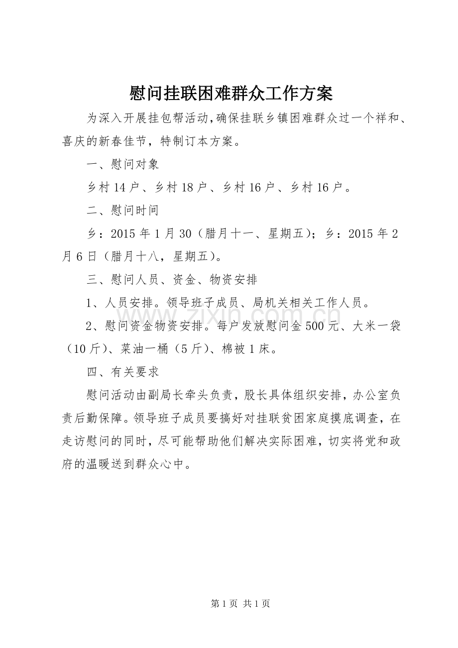 慰问挂联困难群众工作实施方案.docx_第1页