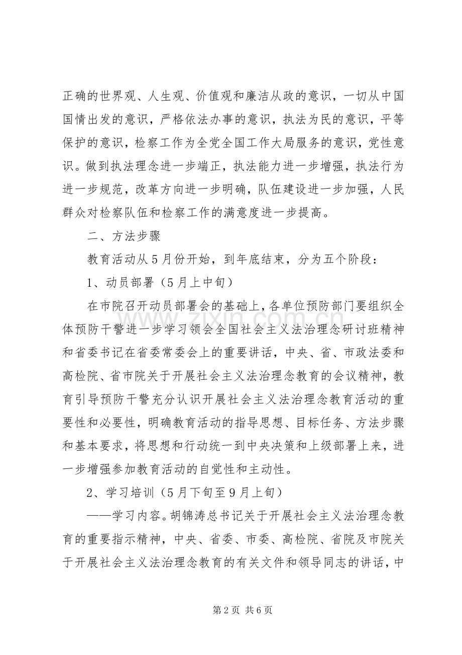 市院检察机关预防部门社会主义法治理念教育活动方案.docx_第2页