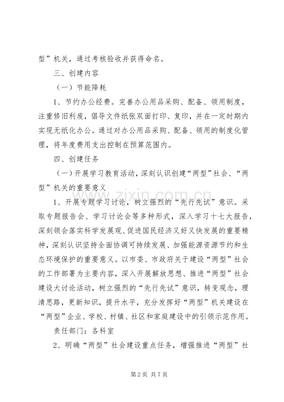 创建资源节约型和环境友好型机关示范单位方案.docx_第2页