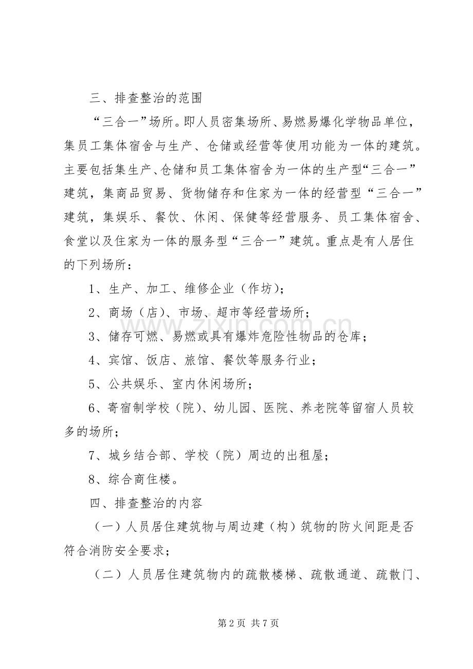 区三合一场所火灾隐患排查整治专项行动实施方案.docx_第2页