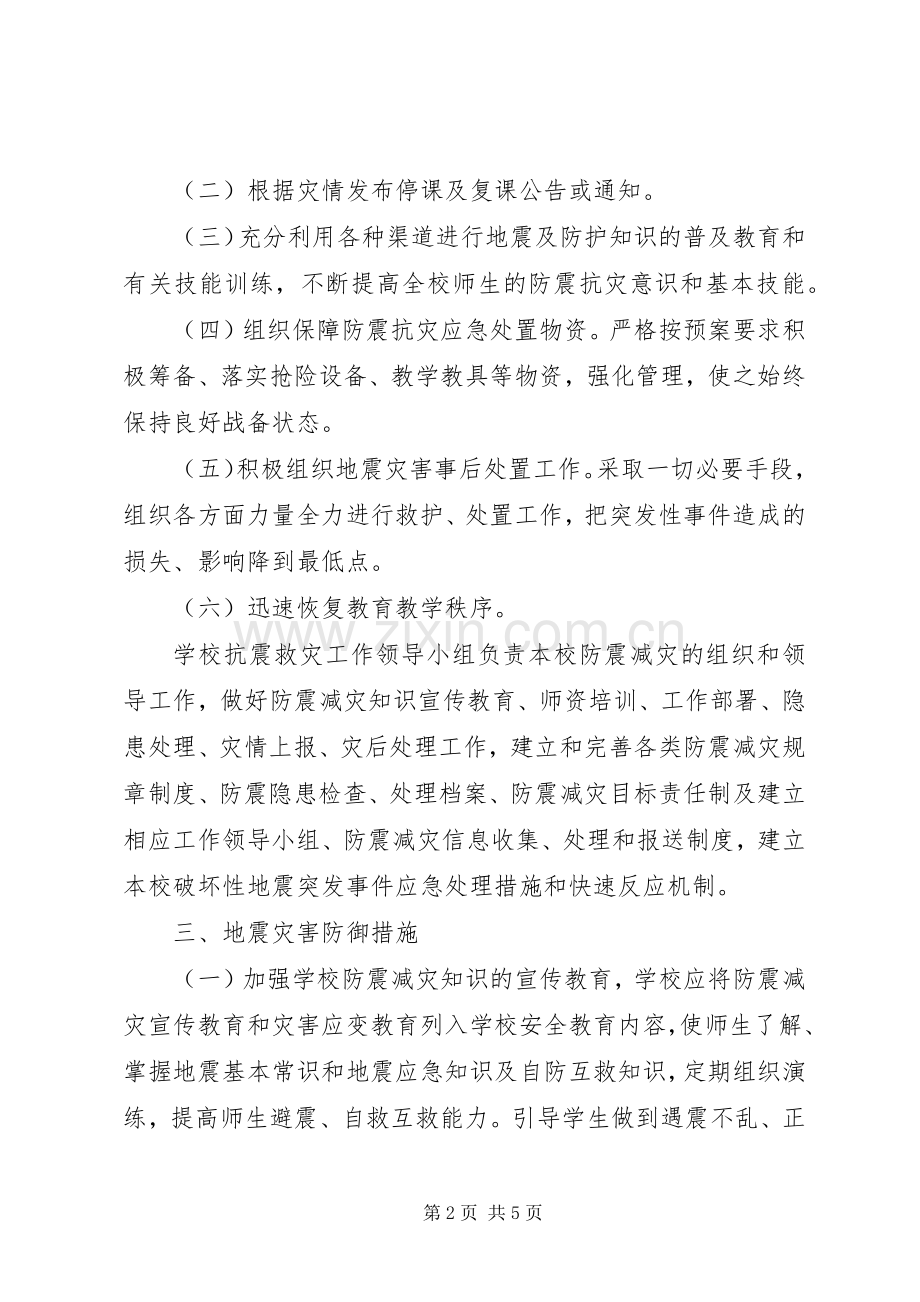 学校地质灾害预防监测和事故应急预案 .docx_第2页