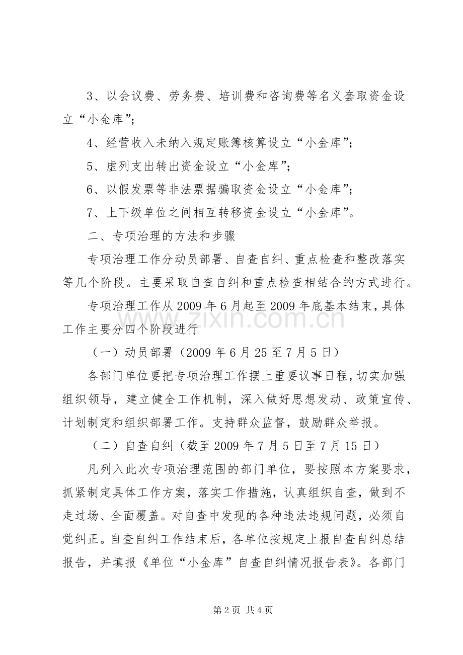 XX镇“小金库”专项治理工作实施方案 .docx_第2页