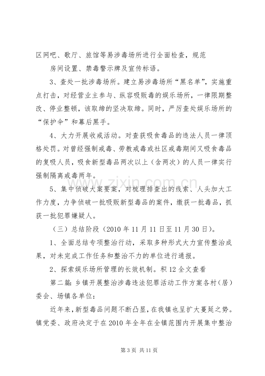 乡镇开展整治涉毒违法犯罪活动工作实施方案.docx_第3页