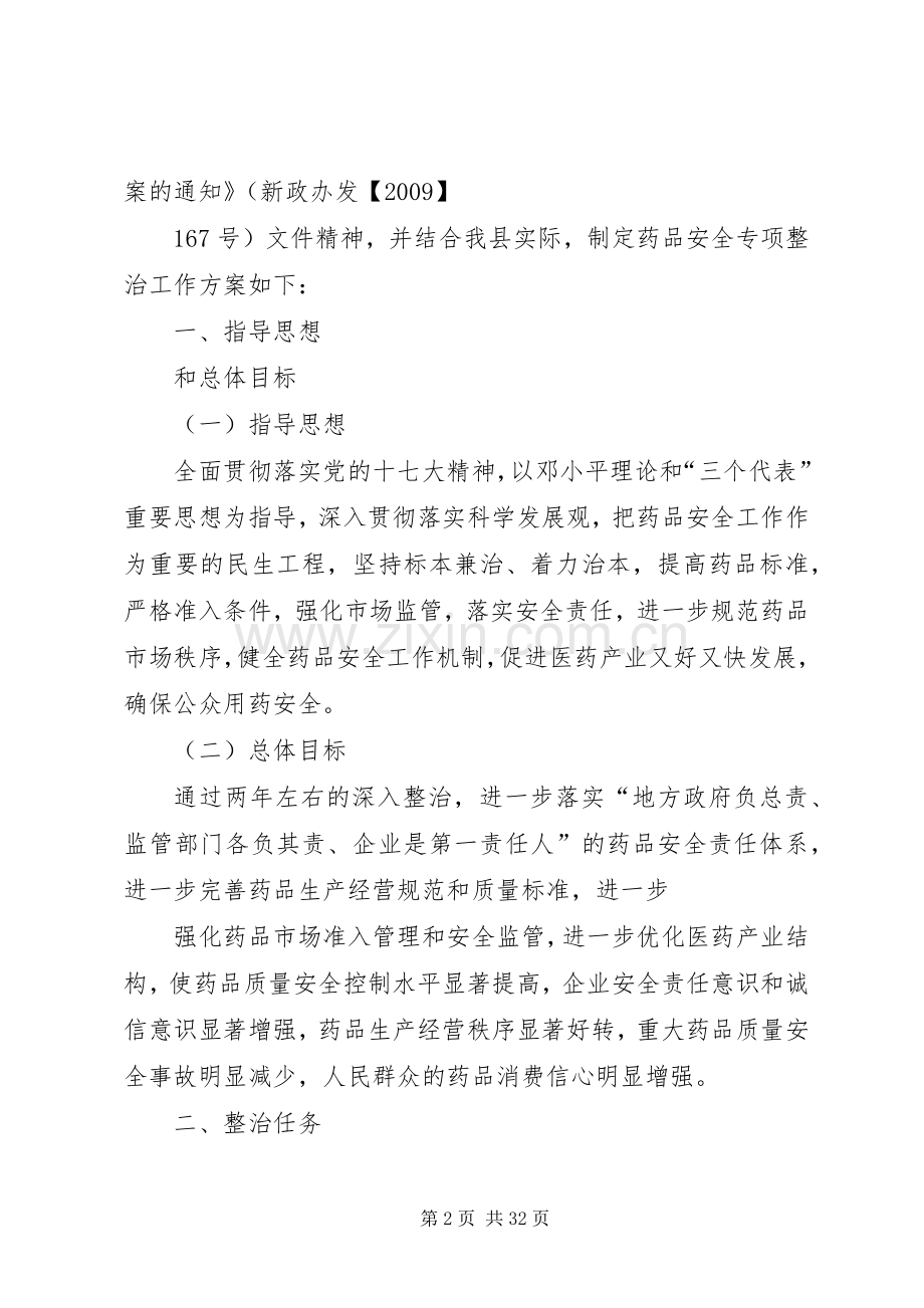 药品安全专项整治工作方案.docx_第2页