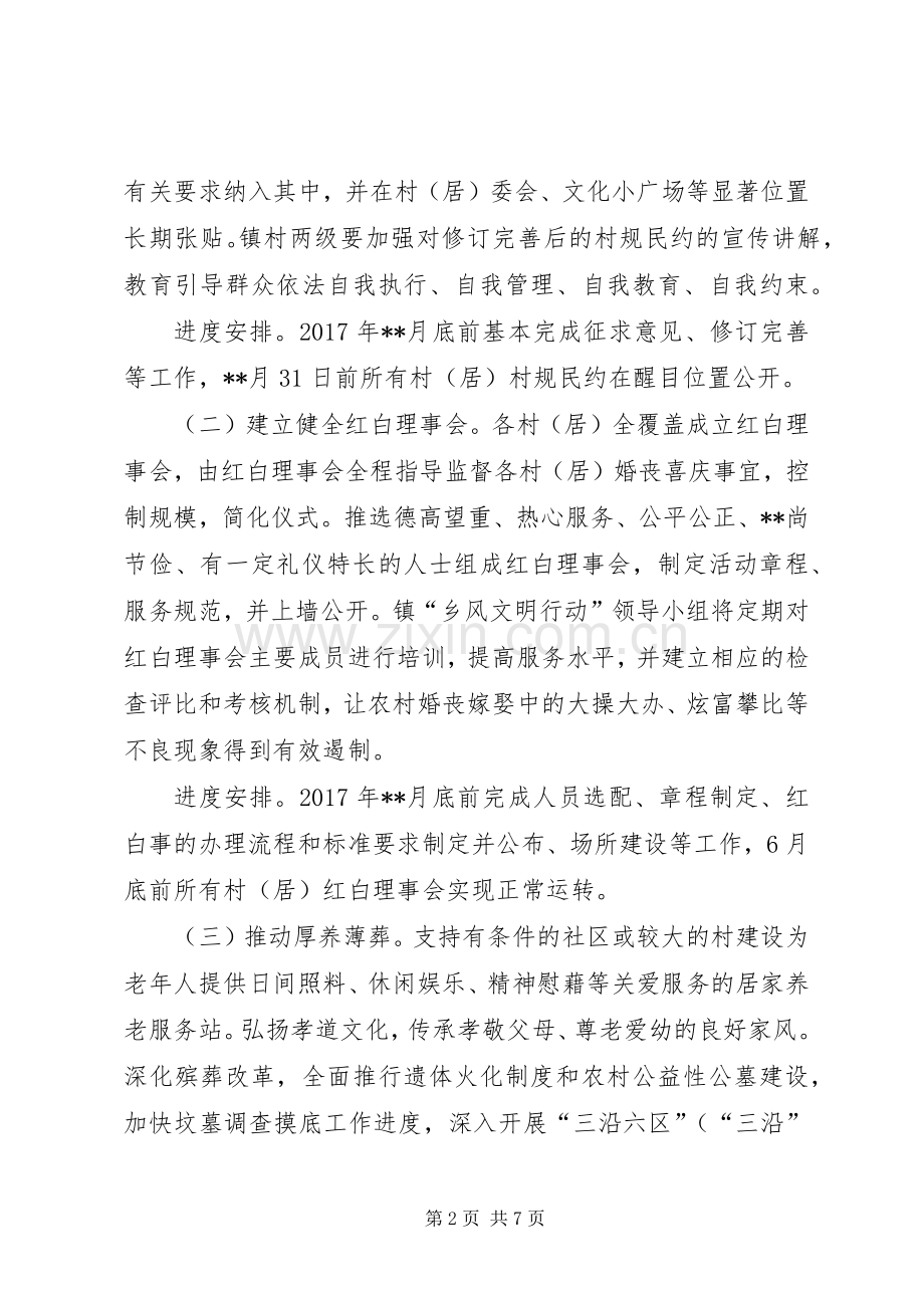 镇全面推进乡风文明行动工作实施方案.docx_第2页