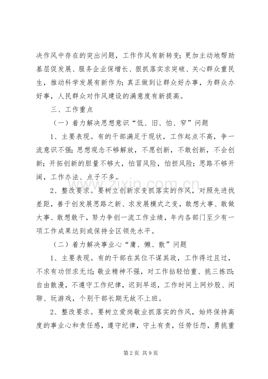 区党政办干部队伍作风建设实施方案.docx_第2页