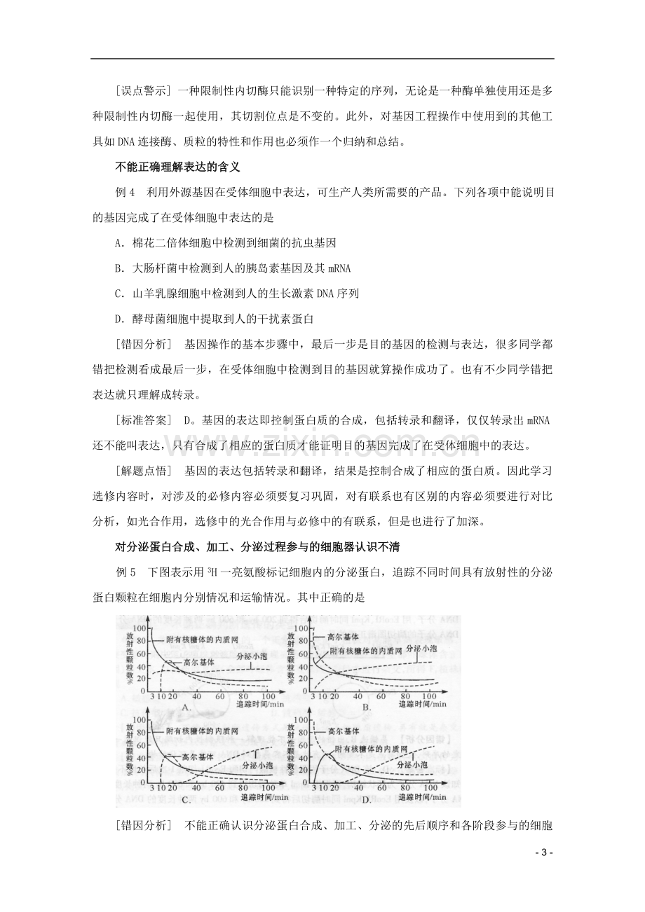 高考生物考前冲刺误点分析之“细胞工程与热点误点分析”.doc_第3页