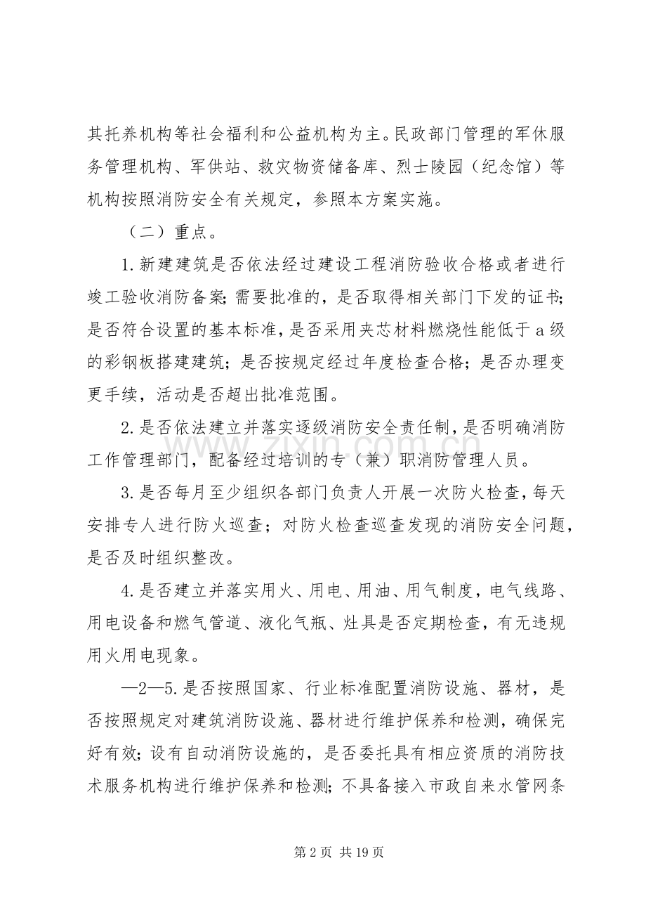 社会福利机构消防安全专项治理实施方案.docx_第2页