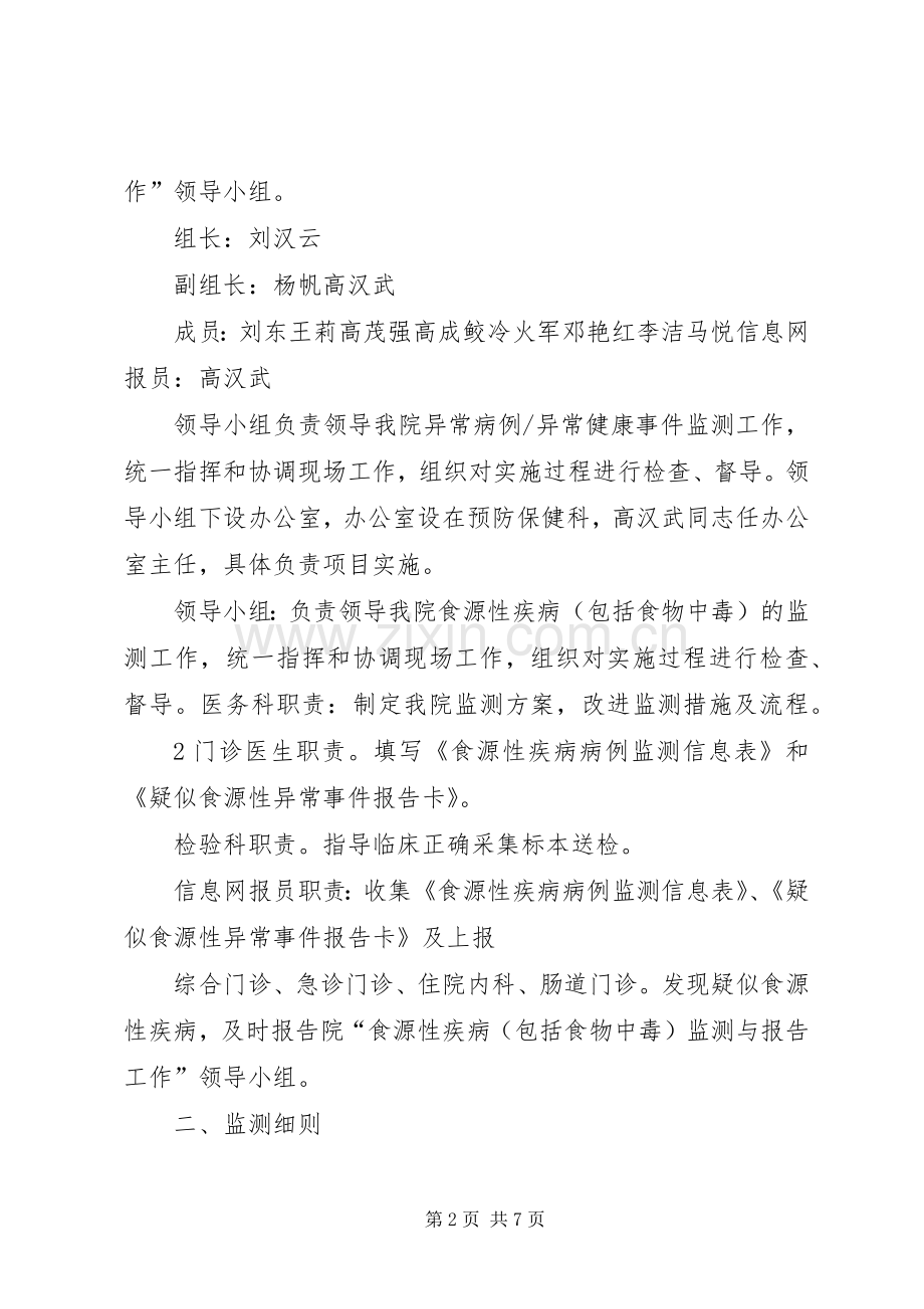 XX人民医院食源性疾病管理实施方案 .docx_第2页