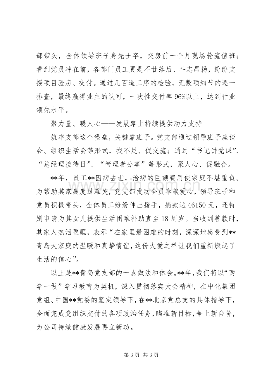 先进党组织代表交流发言材料.docx_第3页