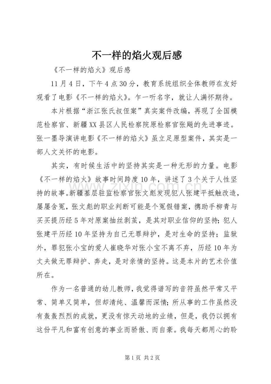 不一样的焰火观后感(2).docx_第1页