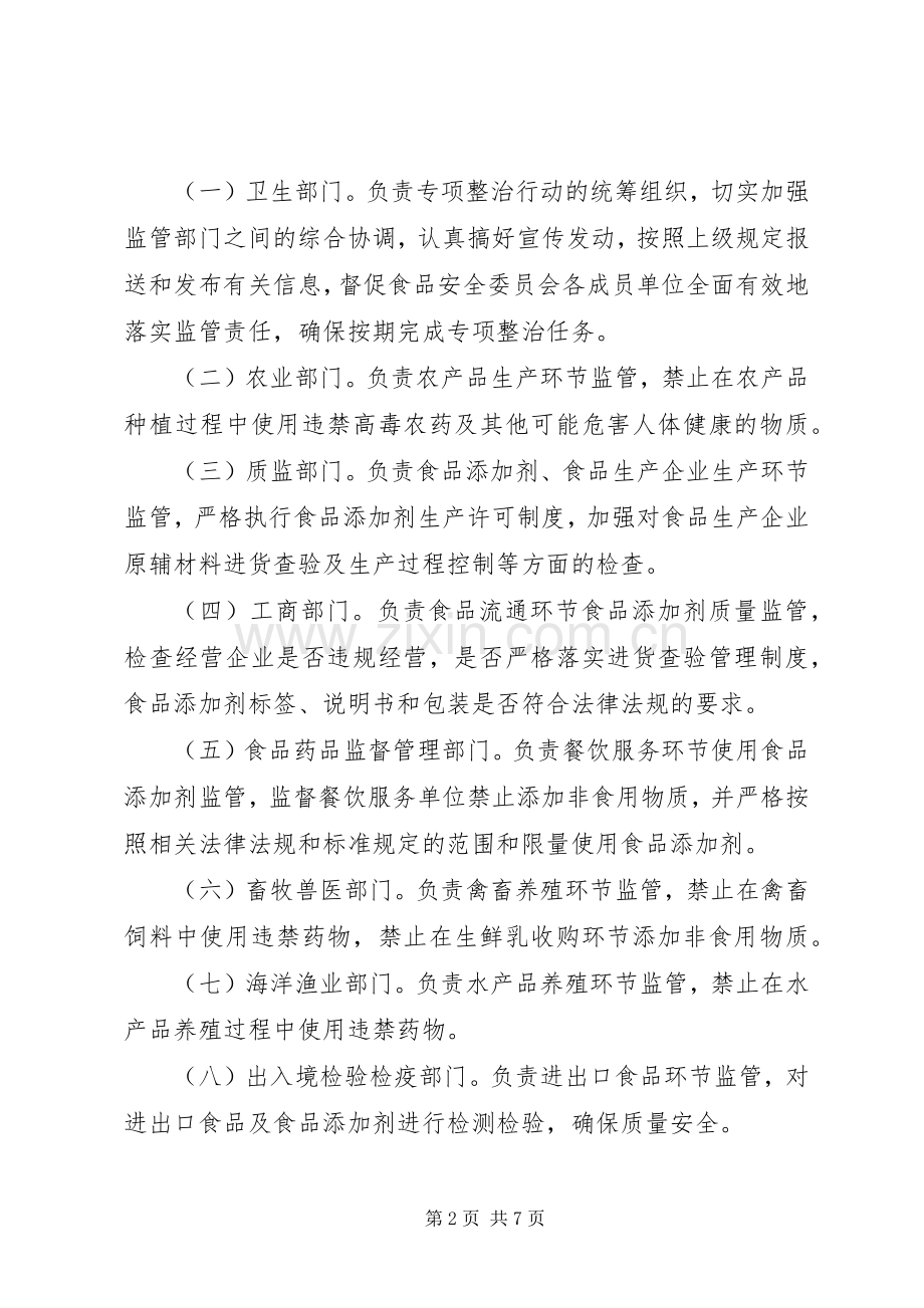 市政办食品添加剂整治实施方案.docx_第2页