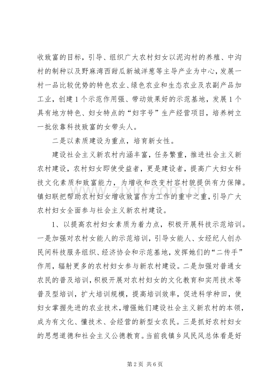 乡镇妇联新农村建设方案.docx_第2页