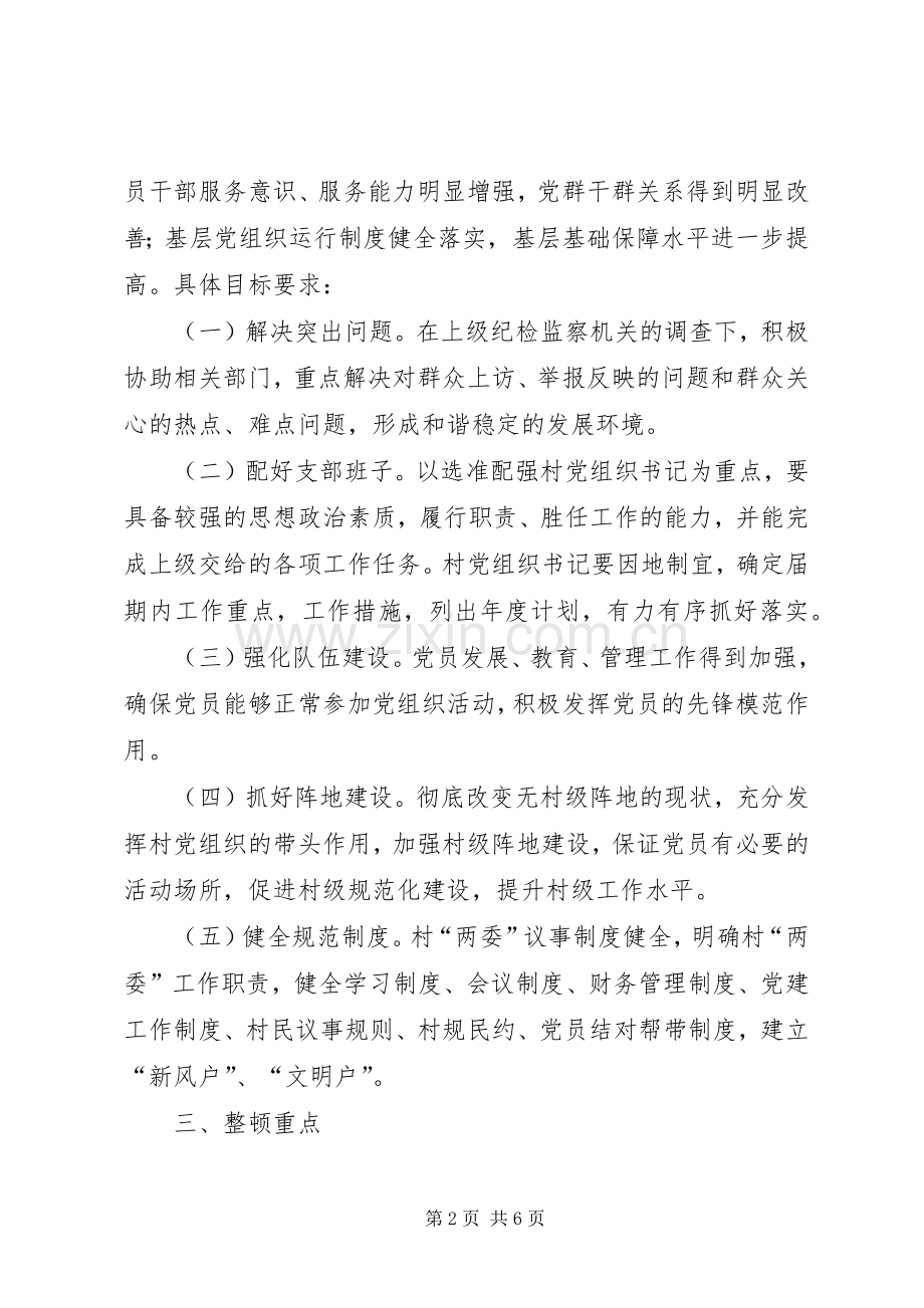 农村后进党组织整顿工作实施方案.docx_第2页