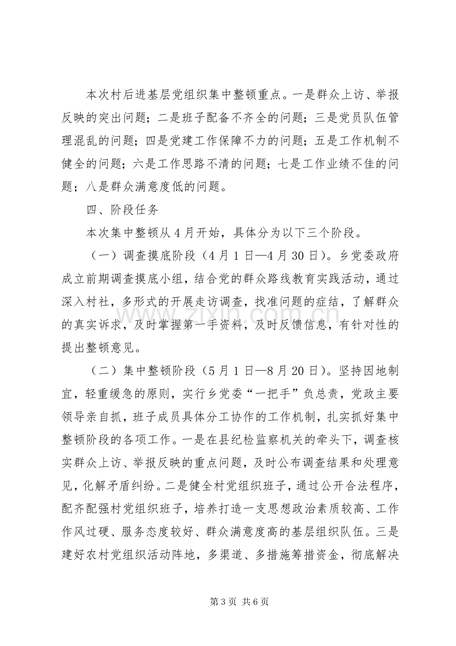 农村后进党组织整顿工作实施方案.docx_第3页