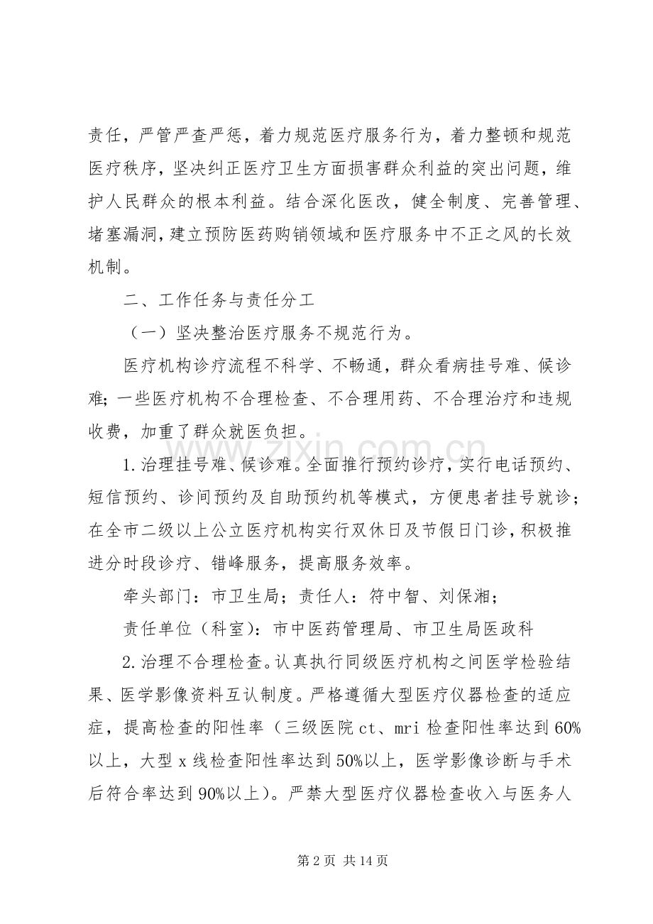 医疗卫生方面损害群众利益行为专项整治实施方案 (2).docx_第2页