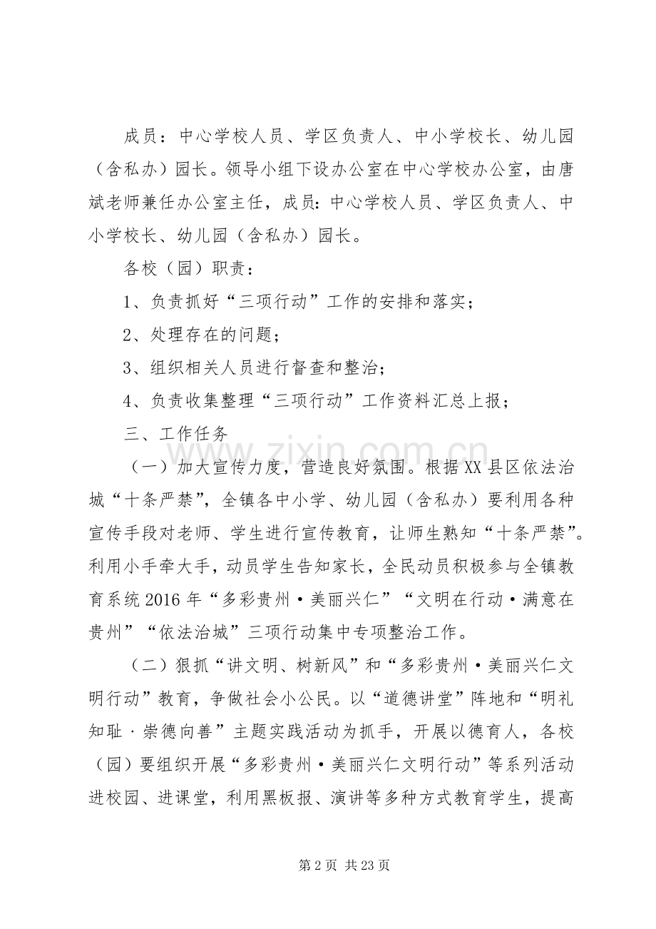 学校三项行动集中专项整治工作实施方案.docx_第2页