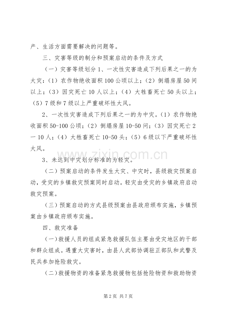 XX县区救灾工作应急预案.docx_第2页