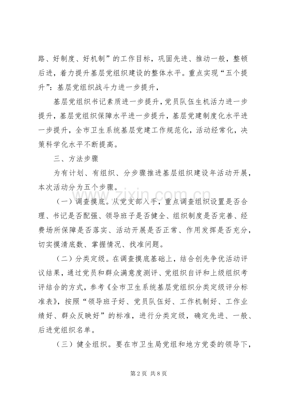 关于开展基层组织建设年活动的方案 .docx_第2页