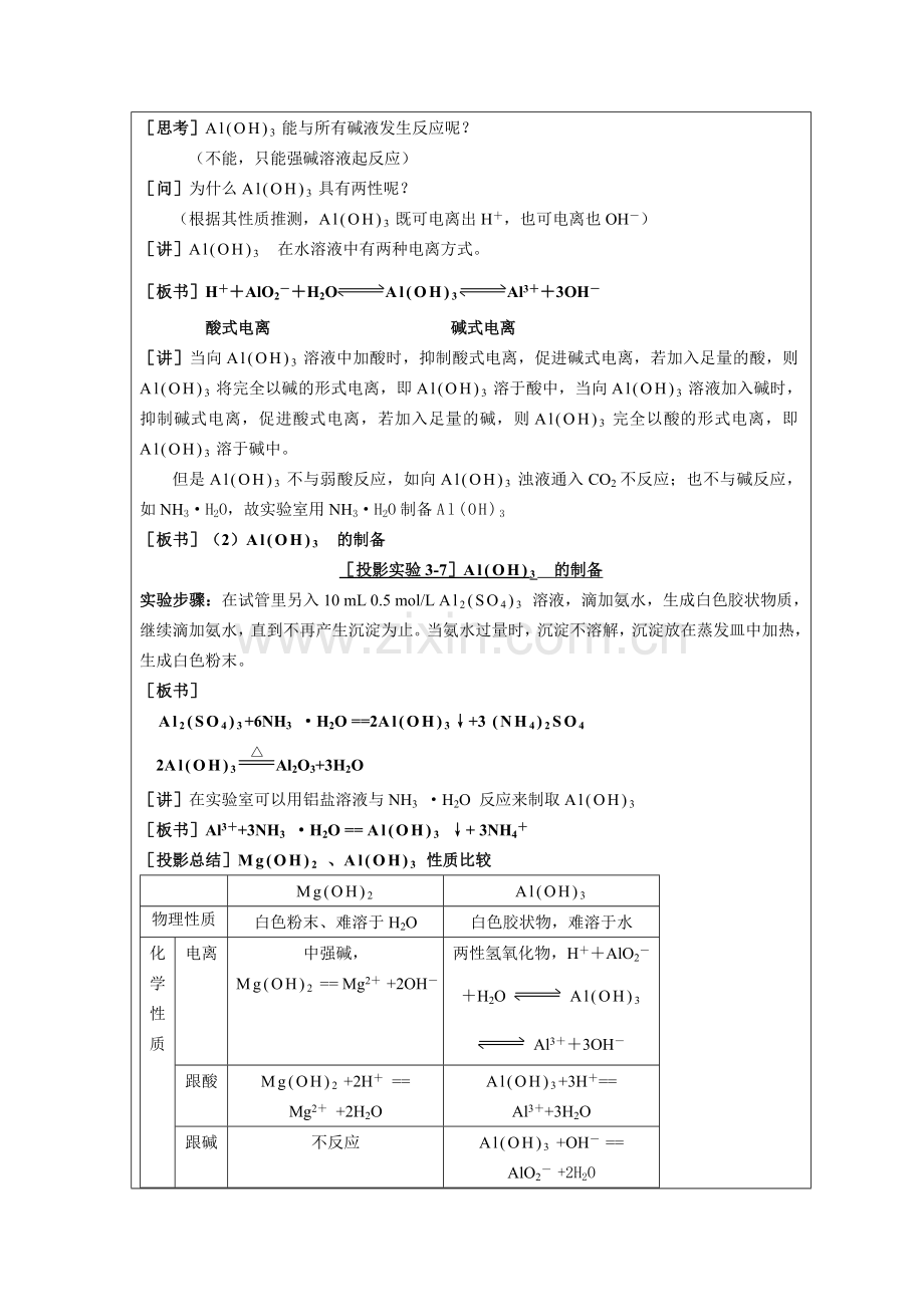 浏阳市第五中学江瓛-几种重要的金属化合物（第二课时教案）.doc_第3页