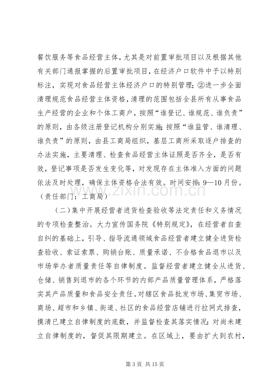 全县流通领域食品质量安全专项整治行动实施方案.docx_第3页