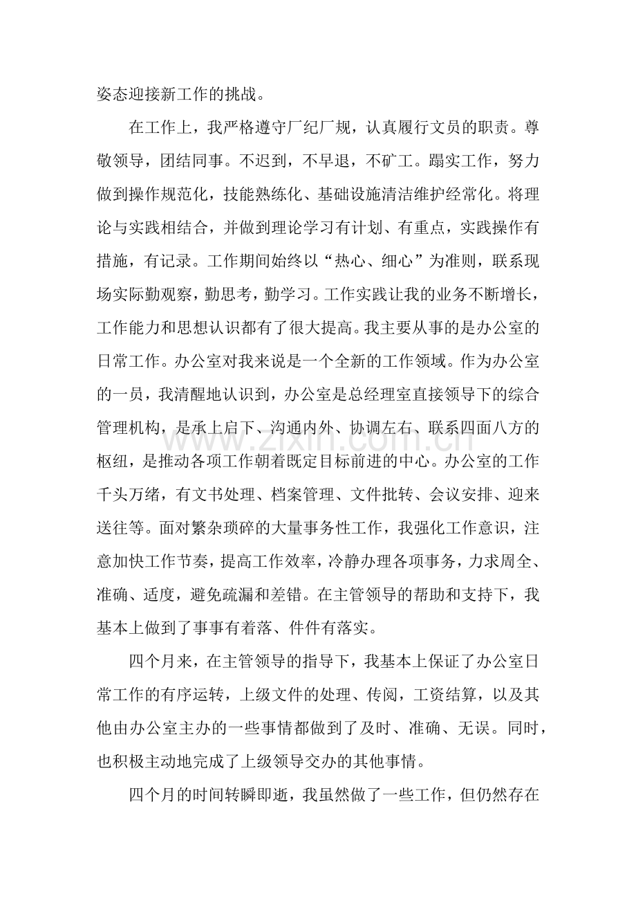 公司员工试用期工作总结范文.docx_第2页