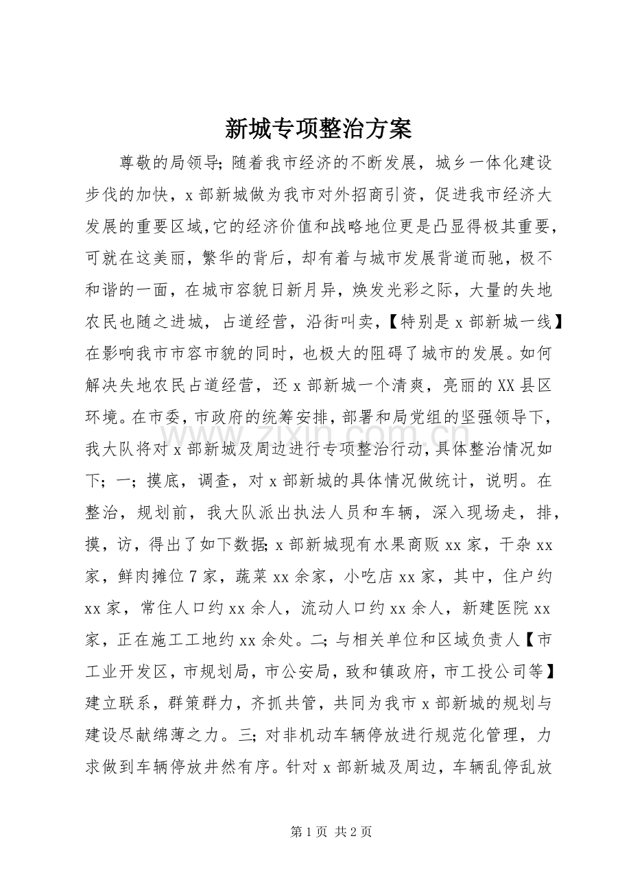 新城专项整治实施方案.docx_第1页