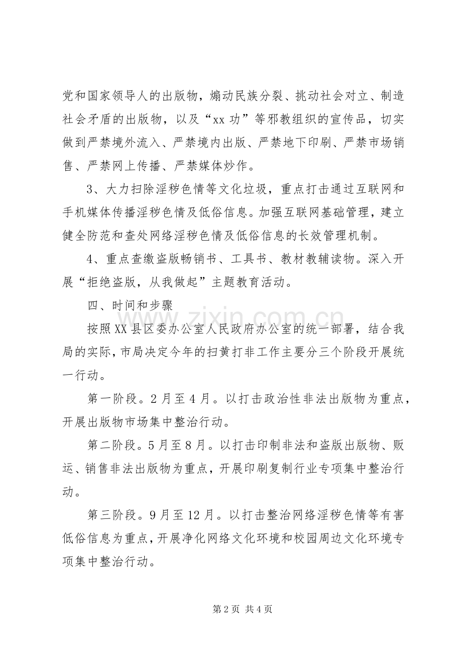 市工商局扫黄打非工作实施方案范文.docx_第2页