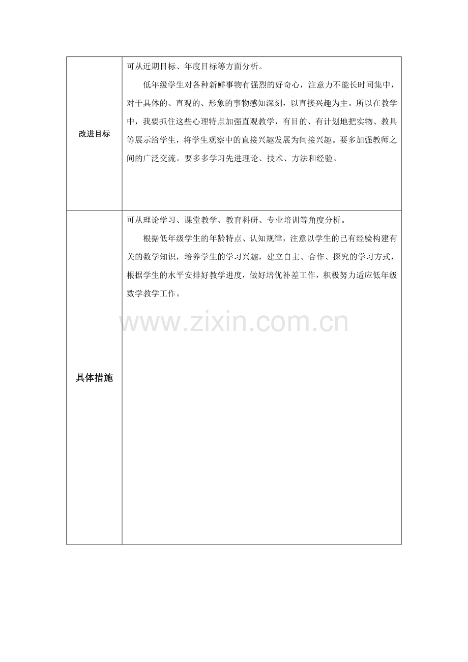 （邱春梅）任务表单：个人教学问题改进计划模板.doc_第2页