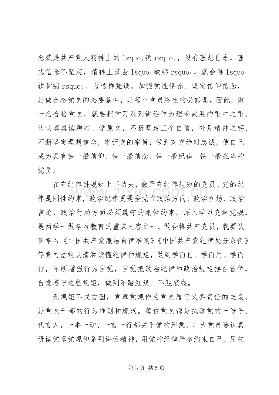 对党忠诚做合格党员发言稿.docx_第3页