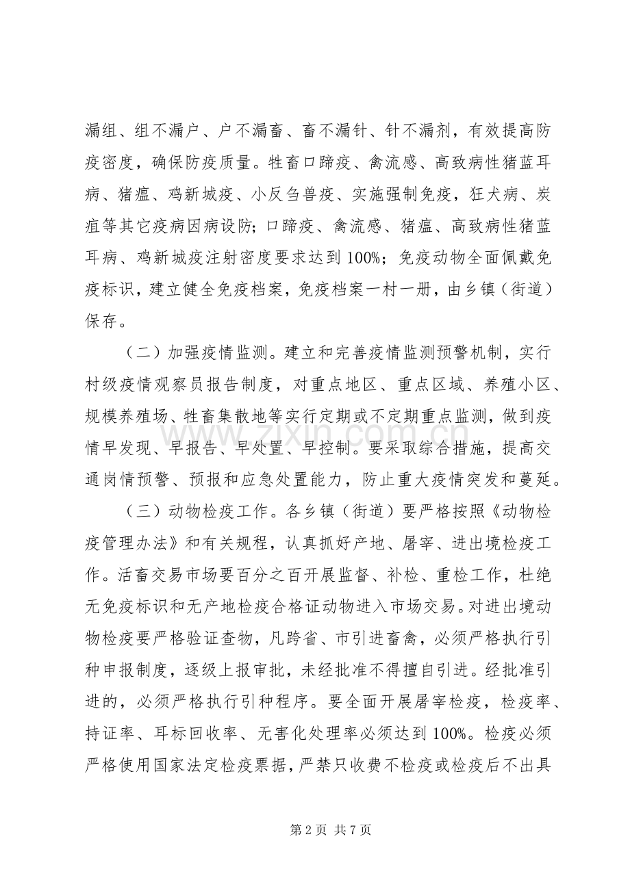 县XX年动物防疫工作实施方案范文.docx_第2页