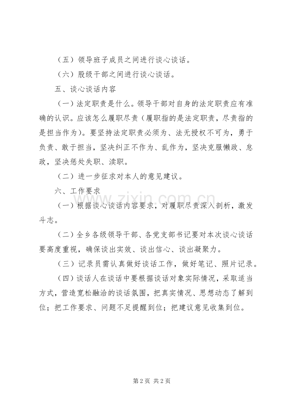 乡干部作风大整顿谈心谈话实施方案.docx_第2页